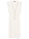 Seventy Bead-embellished Midi Dress In Beige