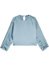Seventy Drop-shoulder Satin-finish Blouse In Blau