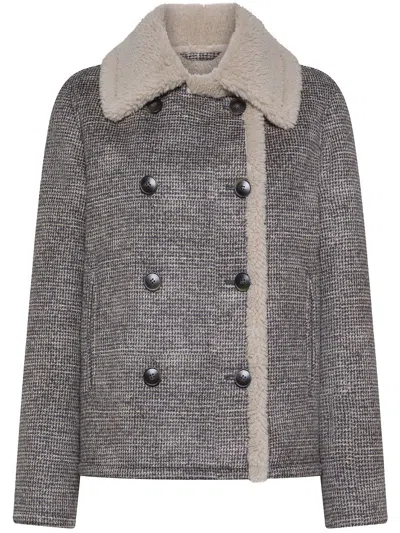 Seventy Double-breasted Jacket In Gray
