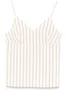Seventy Cream Top With Stripes Pattern In White