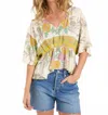 Seventy Eight And Sunny Printed Skysail Blouse In Cream Floral In Neutral