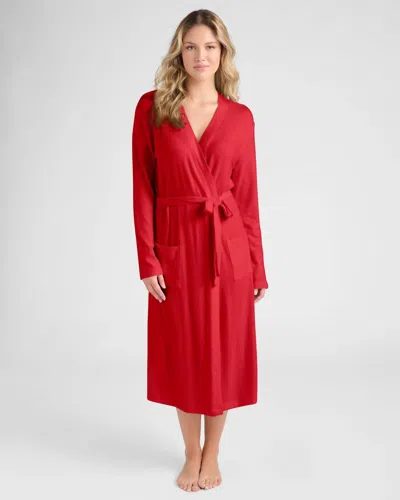 Seventy Eight And Sunny Shoreline Hacci Robe In Chili Pepper In Red