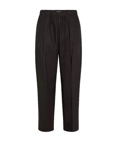 Seventy Elasticated-waist Cotton Trousers In Black