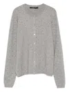 Seventy Embellished Button Cardigan In Gray
