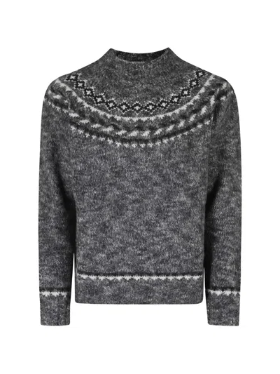 Seventy Fair Isle-knit Sweater In Gray