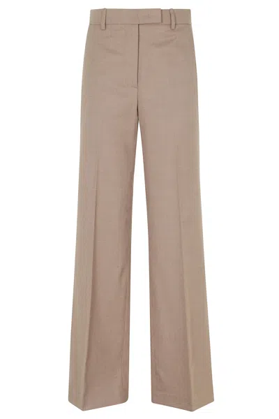 Seventy Fango Crease Straight-leg Wool Formal Pants In Nude