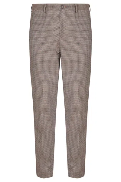 Seventy Fango Pied De Poule Technical Fabric Trousers In Multi