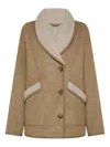 Seventy Faux-shearling-collar Jacket In Brown