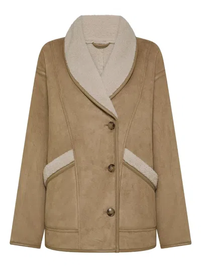 SEVENTY FAUX-SHEARLING-COLLAR JACKET