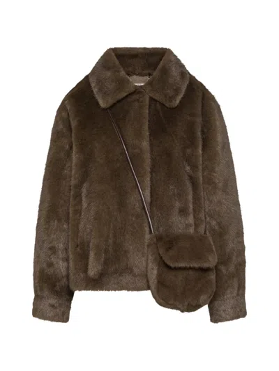 Seventy Faux-fur Collar Jacket In Brown