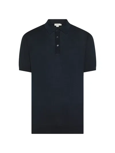 Seventy Fine-knit Polo Shirt In Blue