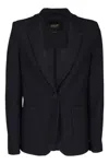 Seventy Fitted Technical Mesh Blazer With Classic Lapel In Blue