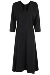 Seventy Flared Midi Dress With V-neckline And Kimono Sleeves