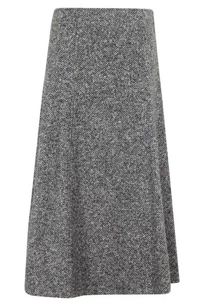 SEVENTY SEVENTY FLARED MIDI SKIRT WITH TEXTURED FINISH