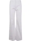 Seventy Light Blue Flared Belt-loops Cotton Pants In Weiss