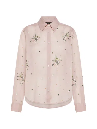 Seventy Floral-embroidered Shirt In Pink