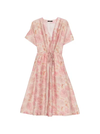 Seventy Floral-pattern Midi Dress In Pink