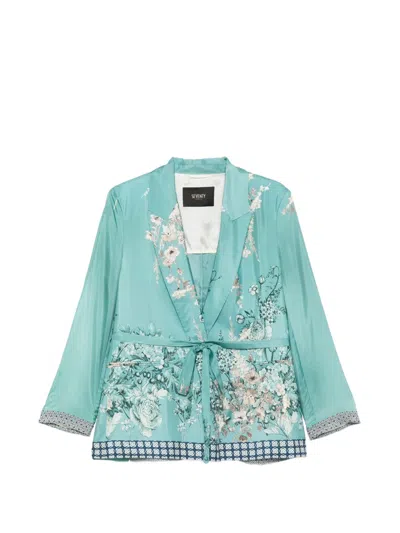 Seventy Floral-print Blazer In Blue