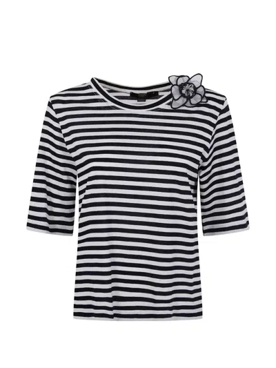 Seventy Flower Striped T-shirt In Blue