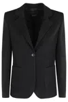 Seventy Fitted Technical Mesh Blazer With Classic Lapel In Blue