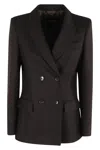 Seventy Double-breasted Wool Blazer In Brown