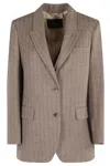 Seventy Herringbone Single-breasted Blazer In Brown