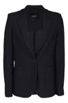 Seventy Fitted Technical Mesh Blazer With Classic Lapel In Blue