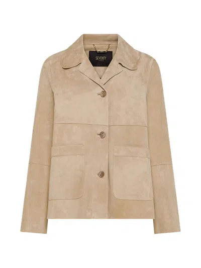 Seventy Venezia Beige Leather Jacket In Neutral