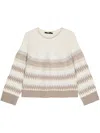 Seventy Jacquard Lurex Sweater In Brown