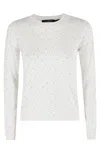 Seventy Cropped Crew Neck Sweater With Silver Embellishments In Gray