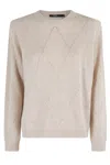 Seventy Diamond-pattern Sequin-embellished Sweater In Neutral