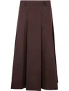 Seventy A-line Brown Poplin Stretch Maxi Skirt In Brown