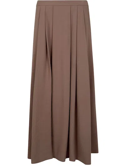 Seventy Wide-pleated Midi Skirt In Neutral