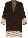 Seventy Graphic-print Overcoat In Brown