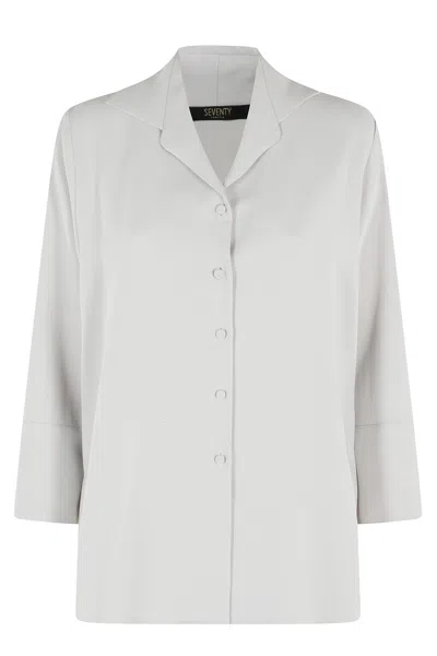 Seventy Gray Heavyweight V-neck Viscose Shirt In Multi