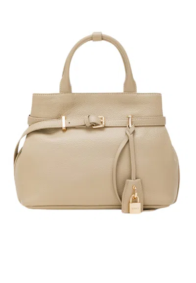 Seventy Hammered Leather Bag  In Beige