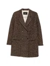 Seventy Herringbone Double-breasted Coat In Gray