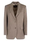 Seventy Herringbone Single-breasted Blazer In Brown