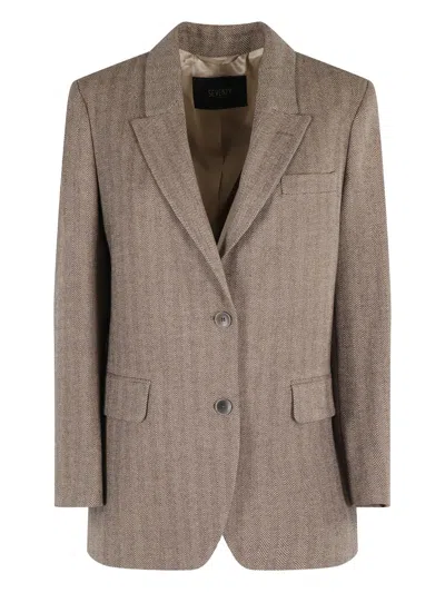 SEVENTY HERRINGBONE SINGLE-BREASTED BLAZER
