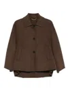 Seventy High-low Buttoned-up Jacket In Brown