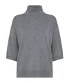 Seventy High-neck Short-sleeve Top In Gray