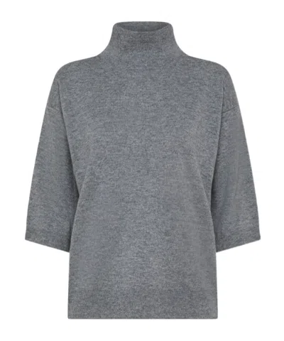 Seventy High-neck Short-sleeve Top In Gray