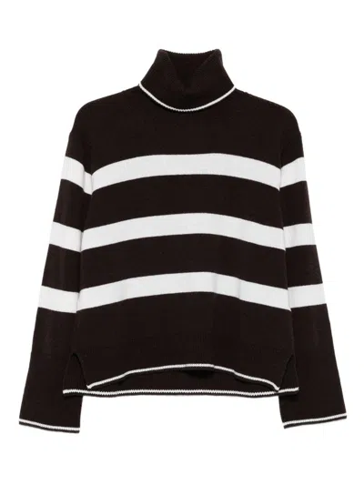 SEVENTY High-neck sweater with horizontal stripes SEVENTY