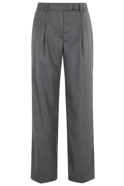 SEVENTY HIGH-WAISTED FLANNEL PANTS WITH TAILORED DARTS AND SIDE POCKETS