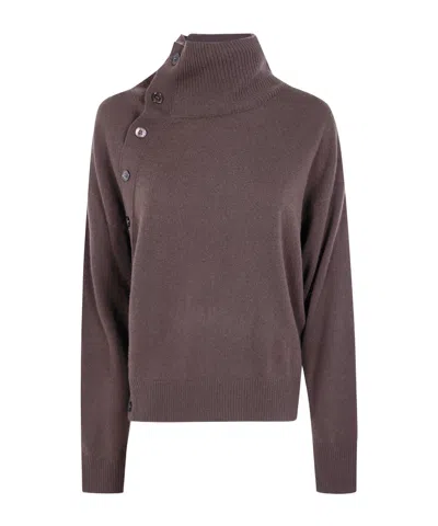 Seventy High-neck Blended Sweater In Brown