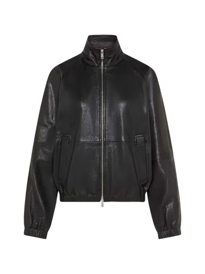Seventy High-neck Bomber Jacket In Black