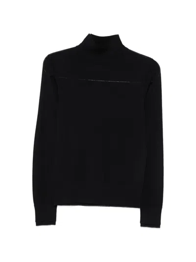 Seventy High-neck Fine-knit Sweater In Black