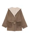 Seventy Hooded Belted Coat In Brown