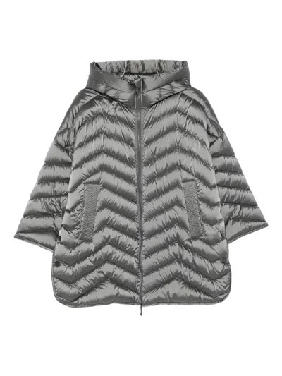 Seventy Hooded Chevron-quilted Jacket In Gray