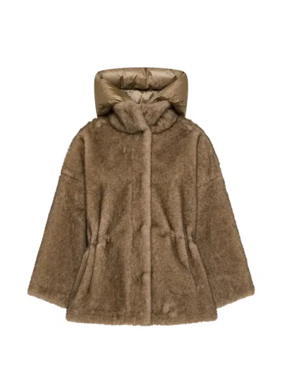 Seventy Hooded Faux-fur Jacket In Brown